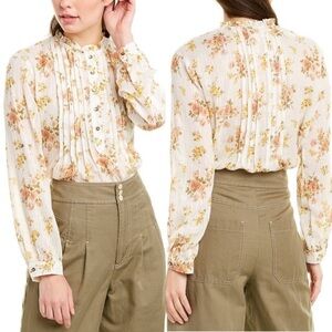La Vie Rebecca Taylor Madeleine Floral Top Medium